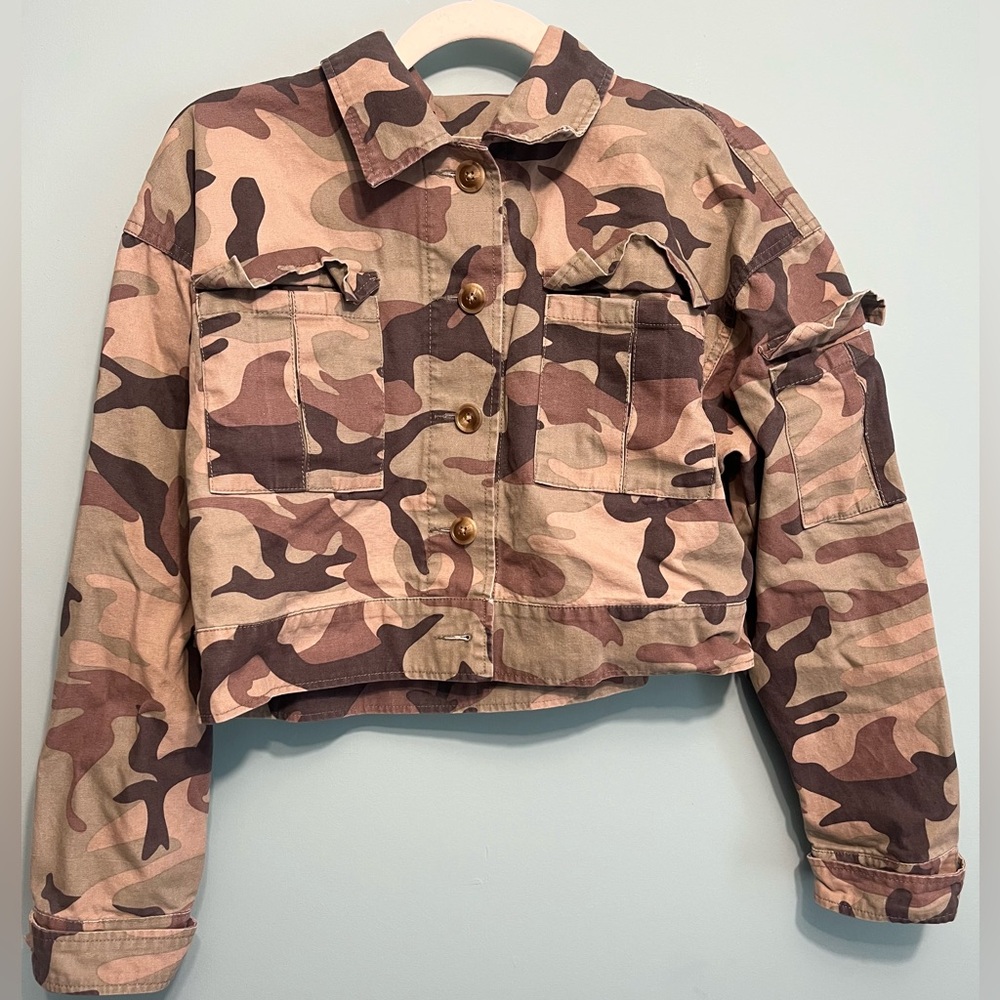 Camo Crop Jacket / Shacklet by Streetwear Society Size Medium
